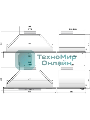 Вытяжка встраиваемая Elikor 52Н-400-П3Д нержавеющая сталь, 50 см, 400 куб. м/ч, 57 дБ