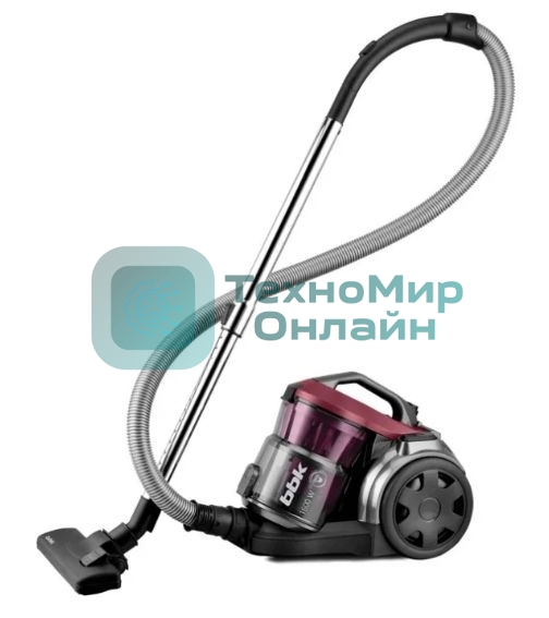 Пылесос BBK BV 1502 черный/темная вишня, 300/1600 Вт, уборка сухая, пылесборник контейнер 2 л