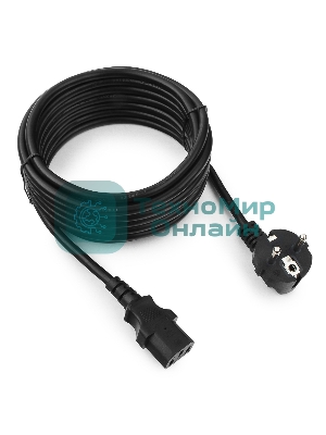 Кабель питания Cablexpert PC-186-1-5M, 5м, Schuko- C13, 3x1кв.мм, черный, с заземлением, пакет