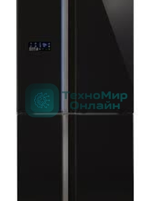 Холодильник Sharp SJ-FS97VBK черное стекло трехкамерный 393/207 л морозилка снизу