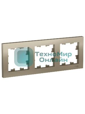 Рамка 3-м AtlasDesign универс. шампань SchE ATN000503