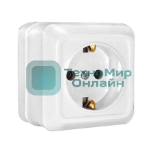 Розетка 1-м ОП Олимп 16А с заземл. белый UNIVersal О0028