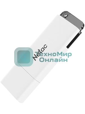 Флешка USB Netac U185 (NT03U185N-008G-20WH), 8Gb, USB 2.0, R/W 25/10, белый/серый