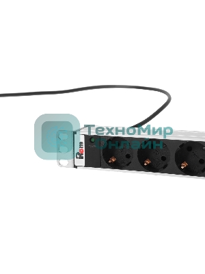 Верт. блок розеток Rem-16 с инд., 25 Shuko, 16A, алюм., 42-48U, шнур 3 м