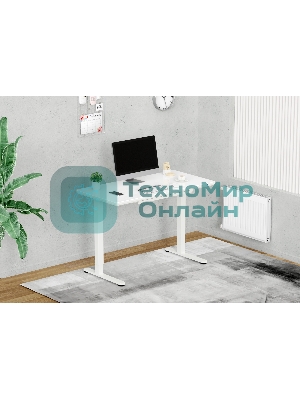 Стол для компьютера Cactus с электроподъемником, столешница стекло белый каркас белый (CS-EGD-WWT)