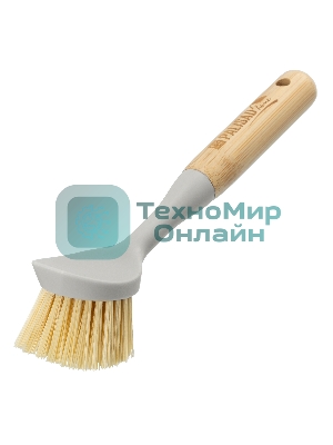 Щетка для посуды круглая d 60х230 мм, бамбуковая рукоятка, Home Palisad