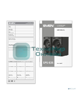 Акустическая система SVEN SPS-535, черный, акустическая система 2.0, USB, мощность 2x3 Вт(RMS)