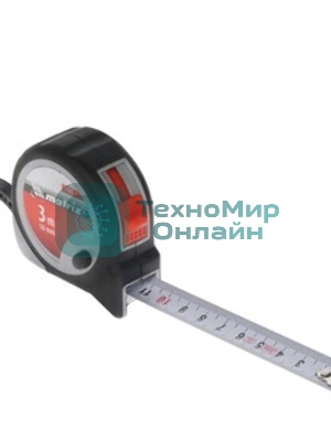 Рулетка Matrix Continuous fixation, 3 м х 16 мм, двухкомпонентный корпус, плавная фиксация