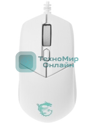 Мышь проводная MSI Clutch GM11 белый, 5000 dpi, USB, кнопки - 6
