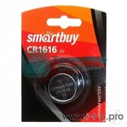 Батарейка Smartbuy CR1616/1B (12/720) (SBBL-1616-1B) (1 шт. в уп-ке)