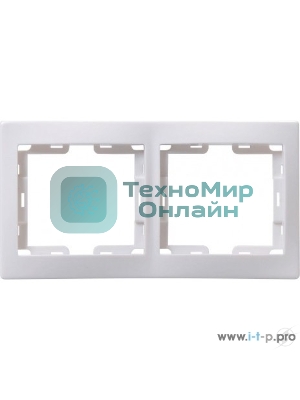 Рамка IEK EMK20-K01-DM РГ-2-КБ 2местн. горизонт. КВАРТА (белый)