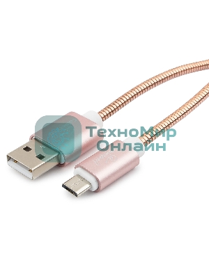 Кабель USB2.0 Cablexpert CC-G-mUSB02Cu-0.5M, AM/microB, серия Gold, длина 0.5м, золото, блистер