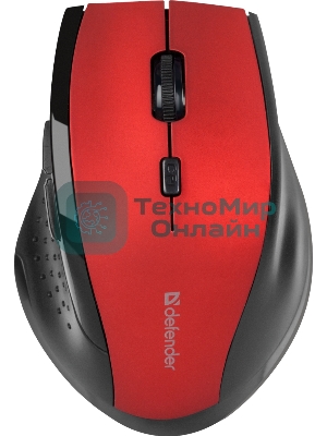Мышь беспроводная Defender Accura MM-365 красный, 1600 dpi, радиоканал, USB, кнопки - 6