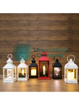 Декоративный фонарь Neon-night с лампочкой, белый корпус, размер 10.5х10.5х24 см, цвет теплый белый