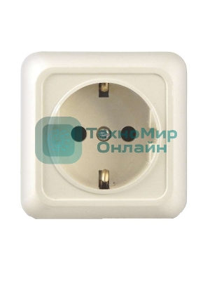 Розетка 1-м ОП Олимп 16А с заземл. беж. UNIVersal Б-О0028