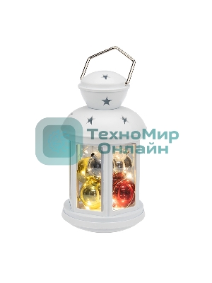Декоративный фонарь Neon-night с шариками 12х12х20,6 см, белый корпус, теплый белый цвет свечения