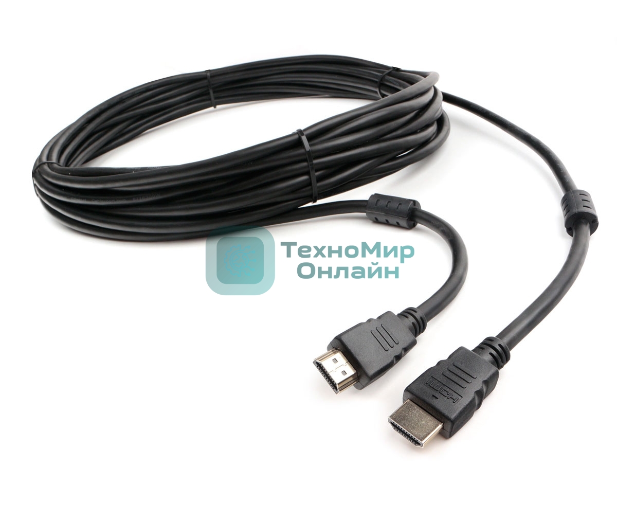 Кабель HDMI Cablexpert CCF2-HDMI4-7.5M, 19M/19M, v2.0, медь, позол.разъем, экран, 2 фер.кольца, 7.5м, черный, пакет