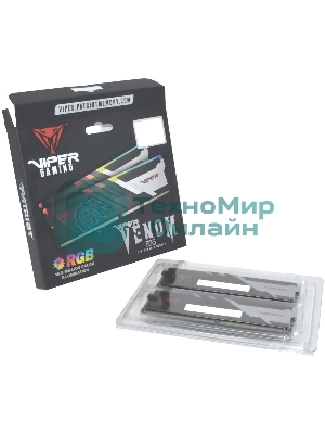 Оперативная память Patriot Viper Venom, DDR5, 32GB (2x16GB), 5600MHz, CL36, DIMM, с радиаторами, RGB, черный