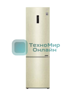Холодильник LG GA-B509CESL бежевый глянцевый двухкамерный 277/107л морозилка снизу, No Frost