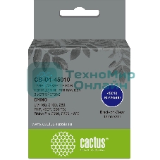 Картридж ленточный Cactus CS-D1-45010 12мм, черный шрифт, прозрачный фон, 7м для DYMO LM 160, 210D, 280, PnP, 420P, 500 TS; Rhino Pro 6000, 5200, 4200