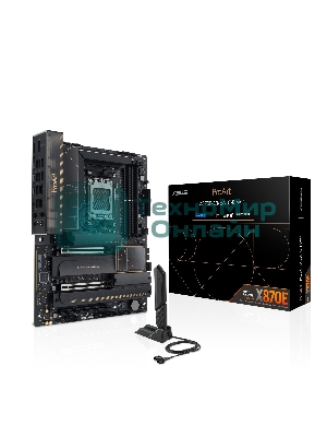 Материнская плата ASUS PROART X870E-CREATOR WIFI, AM5, AMD X870E, 4xDDR5, 4xSATA, 4xM.2, 2xPCIe 5.0 x16, 1xPCIe 4.0 x4, 2xUSB-C 40Gbps, 1xUSB-C 20Gbps, 7xUSB-A 10Gbps, 1xUSB-A 2.0, 1xDP (v1.4), 1xHDMI (v2.1), 1x10Gb LAN, 1x2.5Gb LAN, Wi-Fi 7, Bluetooth 5.4, 3x3.5 мм, 7.1, ATX