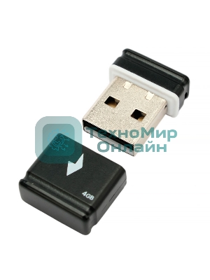 Флешка USB Gembird GFL-2.0-4mini, 4Gb, USB 2.0, R/W 30/15, черный