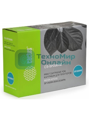 Картридж лазерный Cactus CS-SP200HE черный (2600 стр.) для Ricoh SP 202SN/200N/203SFN