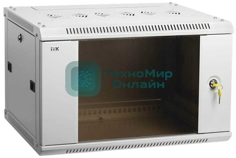 Шкаф LINEA W 15U 600x450 мм дверь стекло, RAL7035 ITK