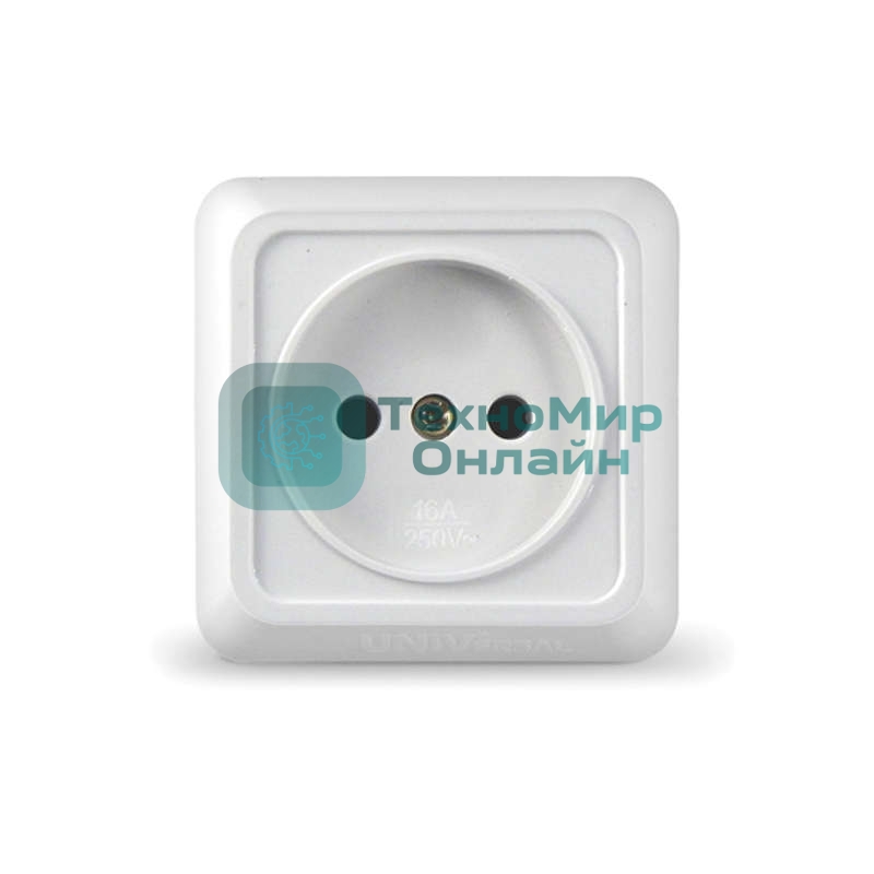 Розетка 1-м ОП Олимп 16А IP20 белый Universal О0022