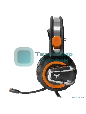 Гарнитура Crown CMGH-3003 чёрный/оранжевый, проводная, подсветка