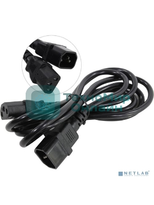Кабель монитор-компьютер (UPS->уст-во) ExeGate Power EC-1,8P (С13->С14) VDE-250V-3*0,75-CU,10A, 1.8м