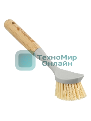 Щетка для посуды круглая d 60х230 мм, бамбуковая рукоятка, Home Palisad