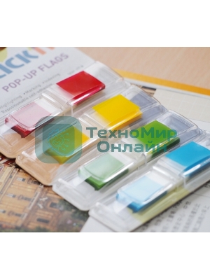 Закладки самоклеящиеся, индексы пластиковые Stick`n 26020 12x45мм, 4 цвета в упаковке, 35 листов, Z-сложение с цветным краем блистер