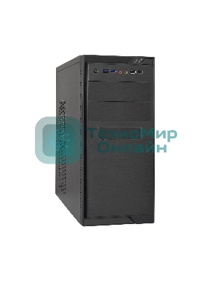 Компьютерный корпус Minitower ExeGate MA-372UX Black, mATX UN400, 120мм 2*USB+2*USB3.0, Audio