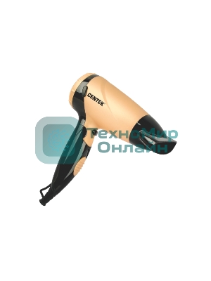 Фен Centek CT-2209 BLG черный/золотой перламутр, 1600 Вт, компактный