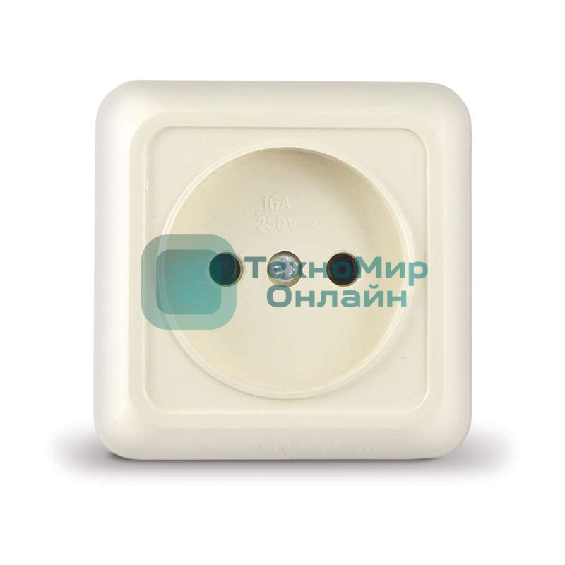 Розетка 1-м ОП Олимп 16А IP20 беж. Universal Б-О0022