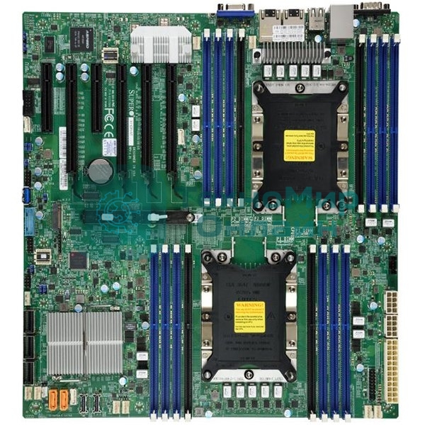 Материнская плата Supermicro MBD-X11DPI-N-B, LGA 3647, Intel C621, 16xDDR4, 14xSATA, 1xM.2, 6xPCI-E 3.0 (x16, x8), 2x 1Gb LAN, 1xVGA, 4xUSB-A 2.0, 3xUSB-A 3.2 Gen 1, 2xCOM, E-ATX, Bulk