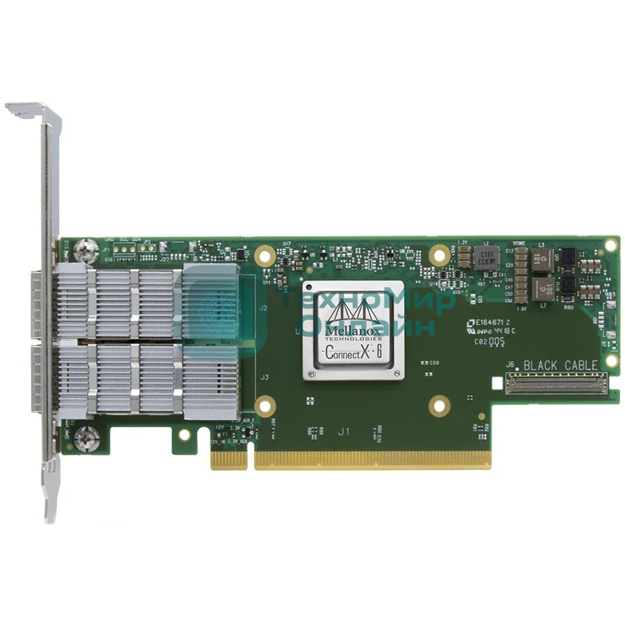 Сетевая карта Mellanox ConnectX-6 VPI adapter card, 100Gb/s (HDR100, EDR IB and 100GbE), dual-port QSFP56, PCIe3.0/4.0 x16, tall bracket