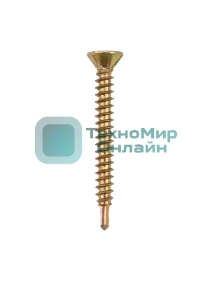 Саморез оконный Kranz сверло, 3.9х35, желтый цинк, короб (500 шт./уп.)