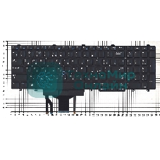 Клавиатура для ноутбука Dell Latitude E5550 E5570 черная без рамки с подсветкой (гор. Enter)