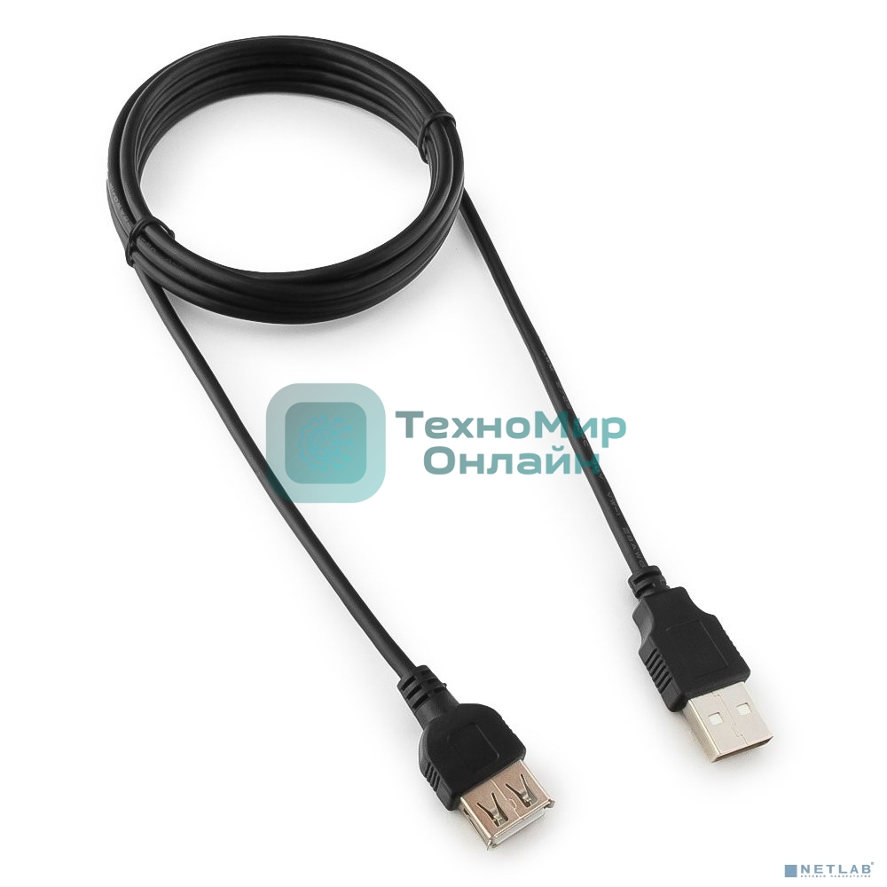 Кабель-удлинитель USB2.0 Cablexpert CC-USB2-AMAF-6B-N, AM/AF, медь, серия Pro, 1.8м, черный, пакет