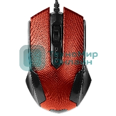 Мышь проводная Qumo Office M14 красный, 1000 dpi, USB, кнопки - 3