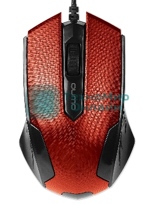 Мышь проводная Qumo Office M14 красный, 1000 dpi, USB, кнопки - 3