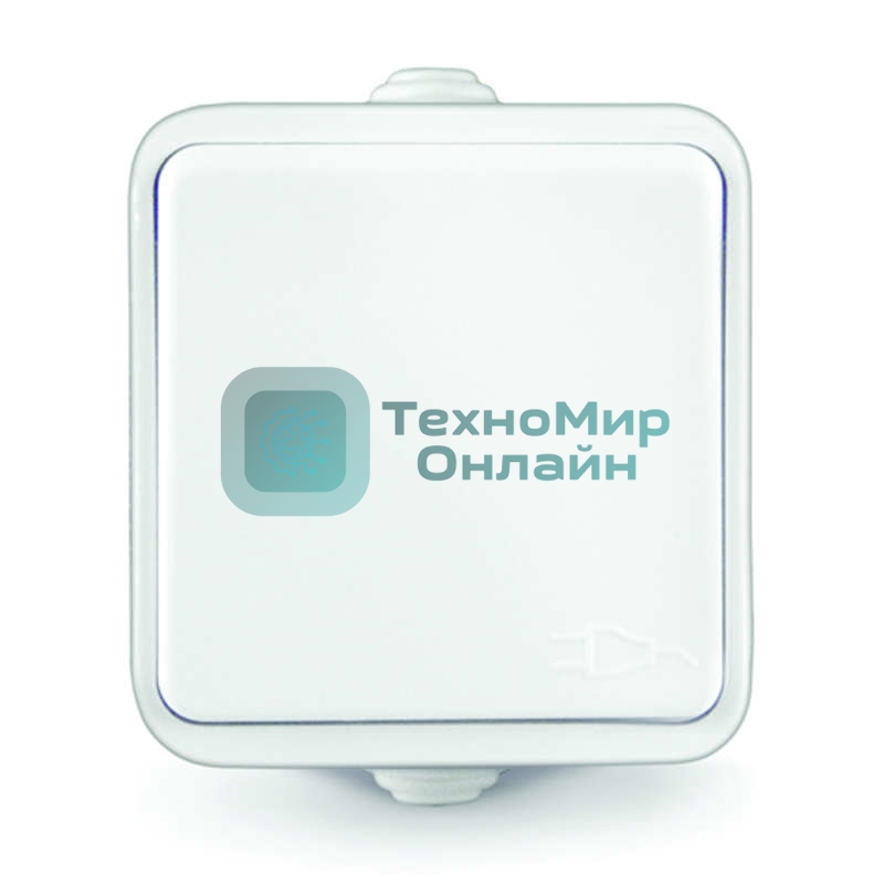 Розетка 1-м ОП Клио 16А с защ. крышкой с заземл. IP44 белый UNIVersal К2229