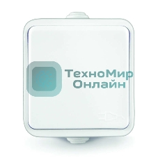 Розетка 1-м ОП Клио 16А с защ. крышкой с заземл. IP44 белый UNIVersal К2229