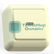 Выключатель Кунцево-Электро 1-кл. ОП Оптима 10А IP20 А110-386 с индик. с монтажной пластиной сл. кость