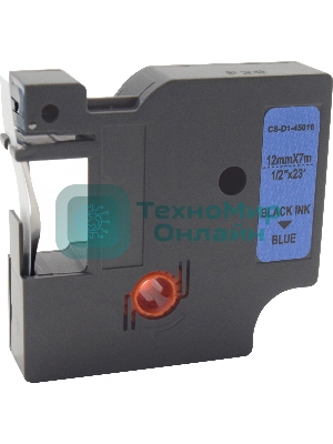 Картридж ленточный Cactus CS-D1-45016 2мм, черный шрифт, синий фон, 7м для DYMO LM 160, 210D, 280, PnP, 420P, 500 TS; Rhino Pro 6000, 5200, 4200