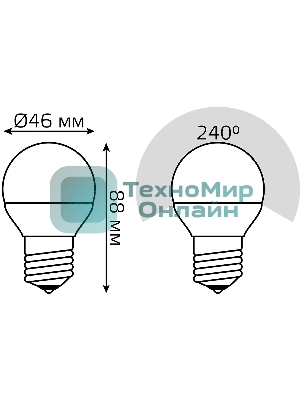 Лампа светодиодная Gauss G45 6W E27 шар RGbW димирование LED 1/100