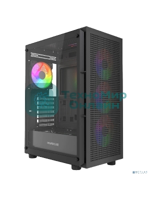 Компьютерный корпус Powercase Mistral EA17, Tempered Glass, 4x 120мм ARGb PWM Fan, черный, ATX (CMAEA17-A4)
