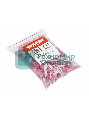 Клемма плоская Rexant полностью изолированная термоусаживаемая гнездо 6.6 мм 0.5-1.5 мм² (РПи-м-т 1.5-(6.3) красный